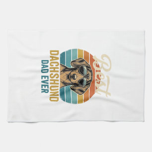 Bester Dachshund-Vater überhaupt Vintage-Hund-Shir Geschirrtuch