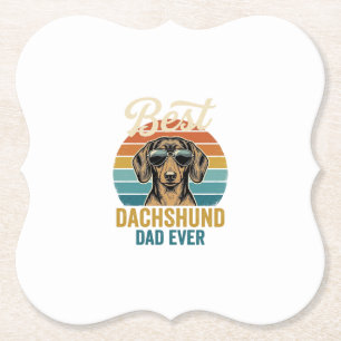 Bester Dachshund-Vater überhaupt Vintage-Hund-Shir Untersetzer