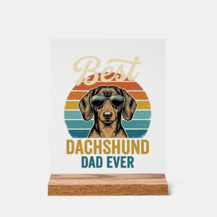 Bester Dachshund-Vater überhaupt Vintage-Hunde-Shi Acrylschild