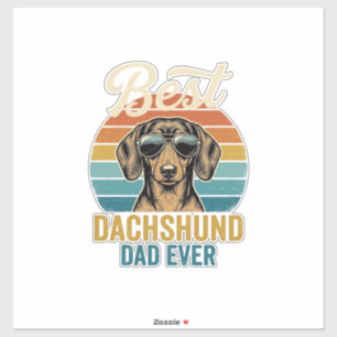 Bester Dachshund-Vater überhaupt Vintage-Hunde-Shi Aufkleber