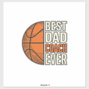 Bester Dad Coach Ever Basketball Vintage Vektor De Aufkleber