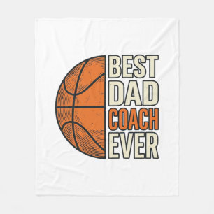 Bester Dad Coach Ever Basketball Vintage Vektor De Fleecedecke