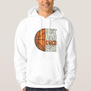 Bester Dad Coach Ever Basketball Vintage Vektor De Hoodie