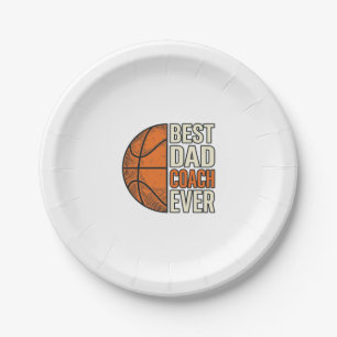 Bester Dad Coach Ever Basketball Vintage Vektor De Pappteller