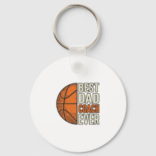 Bester Dad Coach Ever Basketball Vintage Vektor De Schlüsselanhänger