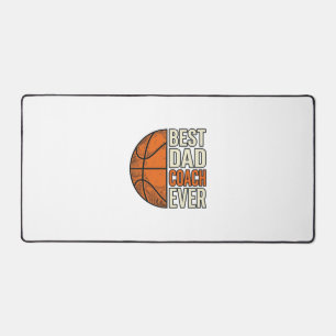 Bester Dad Coach Ever Basketball Vintage Vektor De Schreibtischunterlage