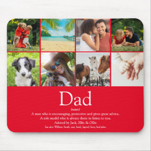 Bester Dad der Welt Definition 8 Foto Spaß Rot Mousepad