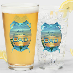 Bester Dad der Welt Sonnenuntergang 1557 Bier Glas