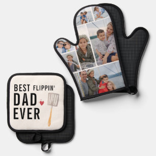 Bester Dad Ever beim Wenden 7 Fotos Ofenhandschuh & Topflappen-Set