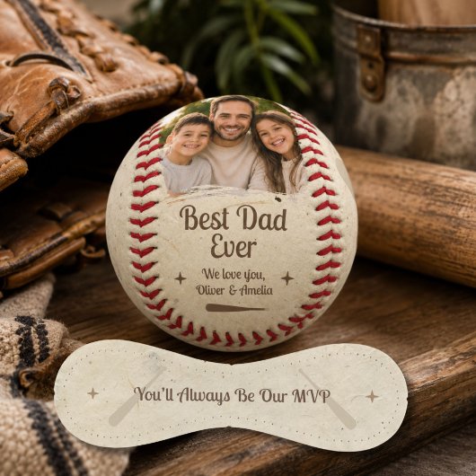 Bester Dad Ever MVP Foto-Andenken-Geschenk Baseball