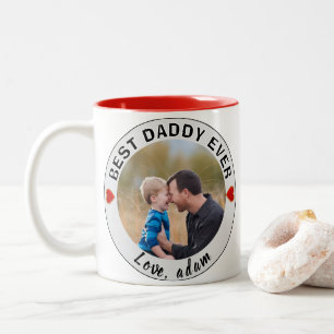 Bester Daddy ever Benutzerdefinierte Foto-Trends 2 Zweifarbige Tasse
