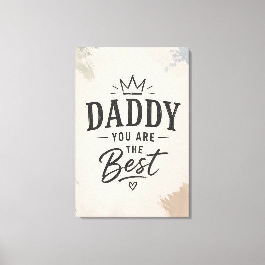 Bester Daddy Ever Minimalist Vater Design Leinwanddruck (Vorderseite)