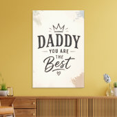 Bester Daddy Ever Minimalist Vater Design Leinwanddruck (Insitu (Wohnzimmer))