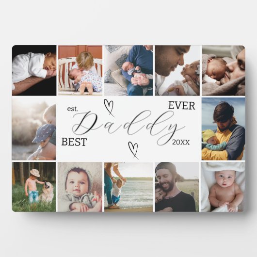 Bester Daddy je 12-Foto Collage | Vatertag Fotoplatte (Vorderseite)