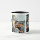 Bester Daddy je 2-Foto Collage & Custom Message Tasse (Zentrum)