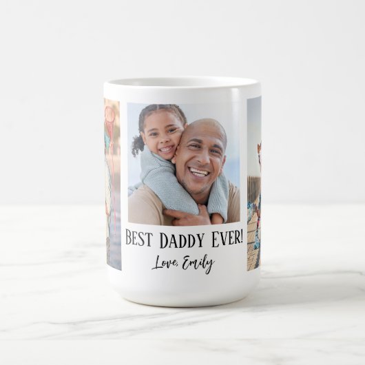 Bester Daddy je 3-Foto-Vorlage Kaffeetasse (Mittel)