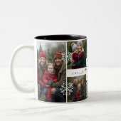 Bester Daddy je 8 Foto Collage Snowflake Holiday Zweifarbige Tasse (Links)