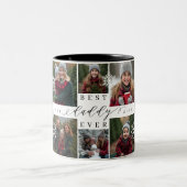 Bester Daddy je 8 Foto Collage Snowflake Holiday Zweifarbige Tasse (Mittel)