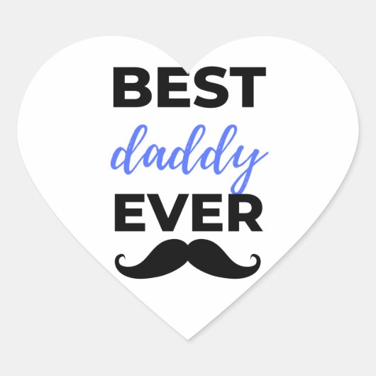 Bester Daddy je Black Herz-Aufkleber (Vorderseite)