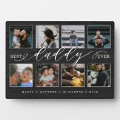 Bester Daddy je Black Woodgrain FotoCollage Fotoplatte (Vorderseite)