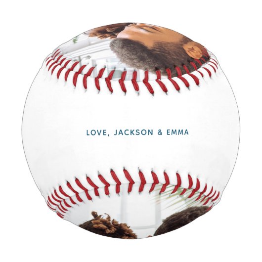 Bester Daddy je Custom Text Foto Geschenk Baseball (Rückseite)