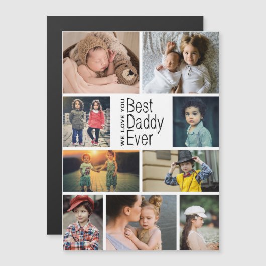 Bester Daddy je Foto Collage Magnetkarte (Vorne/Hinten)
