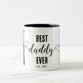 Bester Daddy je Foto Collage Vatertag Geschenk Zweifarbige Tasse (Mittel)