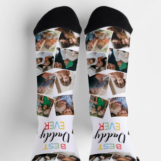 Bester Daddy je Fun Foto Collage Socken (Oben)