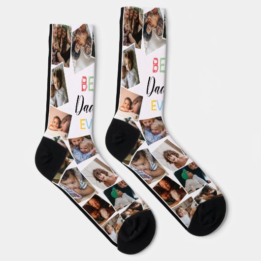 Bester Daddy je Fun Foto Collage Socken (Rechts)