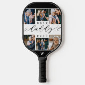 Bester Daddy je Script Vatertag FotoCollage Pickleball Schläger (Vorderseite)