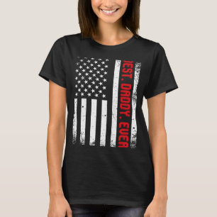 Bester Daddy je US-amerikanische Flagge Vintage Ge T-Shirt