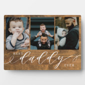 Bester Daddy je Woodgrain Fathers Day Foto Fotoplatte (Vorderseite)