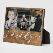 Bester Daddy je Woodgrain Fathers Day Foto Fotoplatte (Seite)