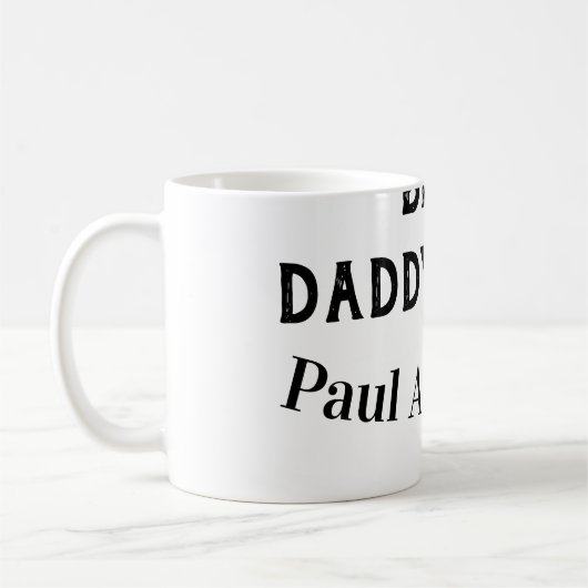 Bester Daddy jemals Name fettgedruckter Buchstabe  Kaffeetasse (Links)