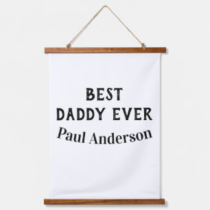 Bester Daddy jemals Name fettgedruckter Buchstabe Wandteppich Mit Holzrahmen