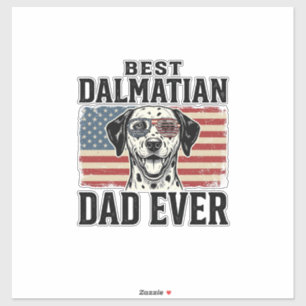 Bester Dalmatiner-Vater Aller Patrioten Hund-Shirt Aufkleber