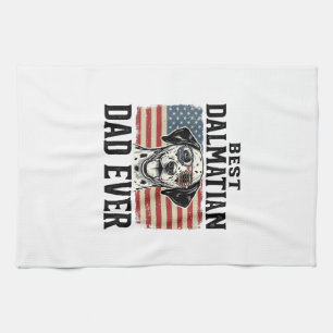 Bester Dalmatiner-Vater Aller Patrioten Hund-Shirt Geschirrtuch