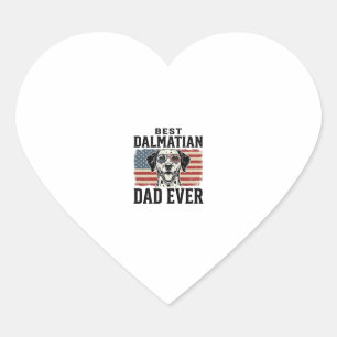 Bester Dalmatiner-Vater Aller Patrioten Hund-Shirt Herz-Aufkleber