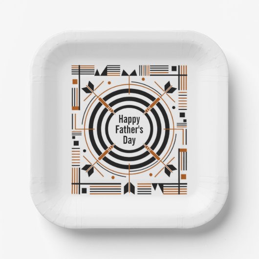 Bester Dart Papa – Frohen Vatertag Pappteller (Vorderseite)