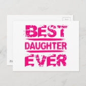 Bester DAUGHTER je Grunge Stil rosa Text A01 Postkarte (Vorne/Hinten)