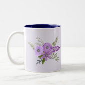 Bester "Dein Text" je - Blumenviolett-Lavendel Zweifarbige Tasse (Links)