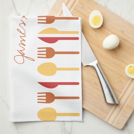 Bester der Koch-Name-rote Orange der Welt Küchentuch (Viertel Falte)