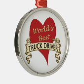 Bester der LKW-Fahrer der Welt Silbernes Ornament (Rechts)