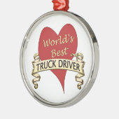 Bester der LKW-Fahrer der Welt Silbernes Ornament (Links)