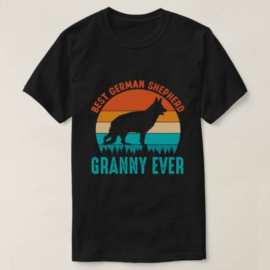 Bester deutscher Schäferhund GRANNY je Vintag T-Shirt (Design vorne)