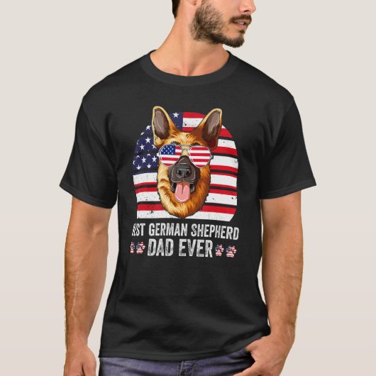 Bester deutscher Schäferhund-Vater je Hund - Ameri T-Shirt (Vorderseite)