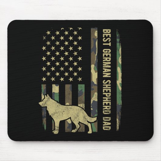 Bester Deutscher Schäferhund-Vater-Tarnung Amerika Mousepad (Vorne)