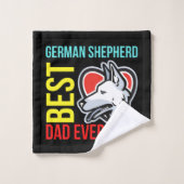 Bester deutscher Shepherd-Vater je Badhandtuch Set (Waschlappen)