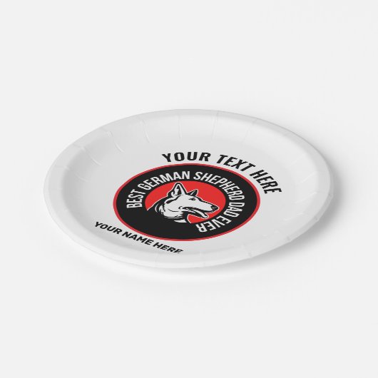 Bester deutscher Shepherd-Vater je Pappteller (Schrägansicht)