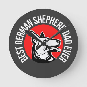 Bester deutscher Shepherd-Vater je            Runde Wanduhr